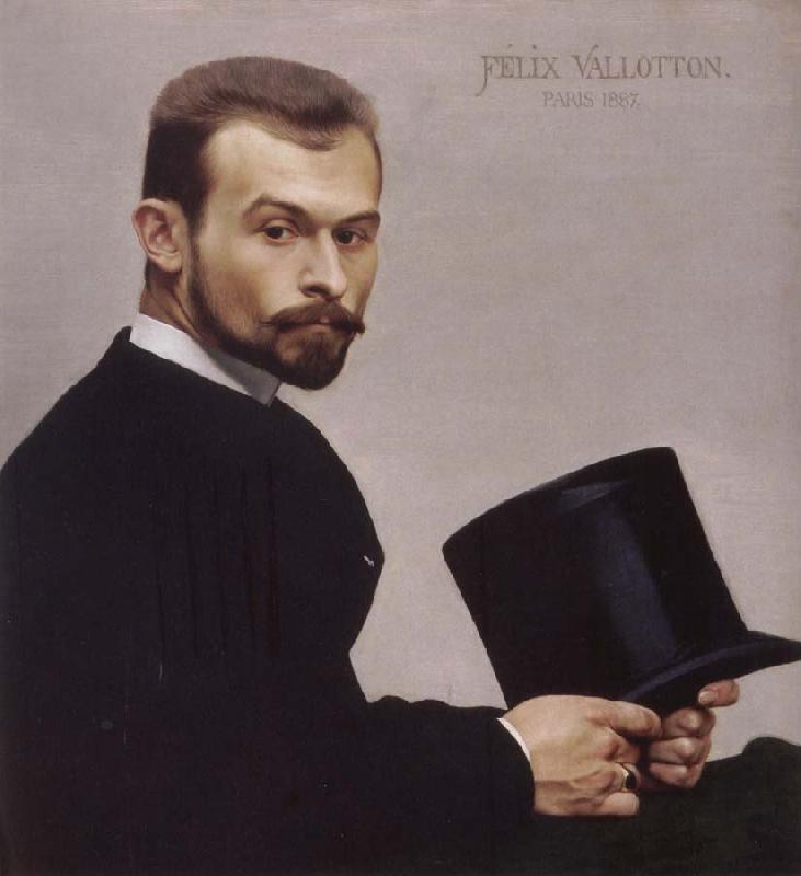 Felix Vallotton Felix Jasinski Holding His Hat oil painting image
